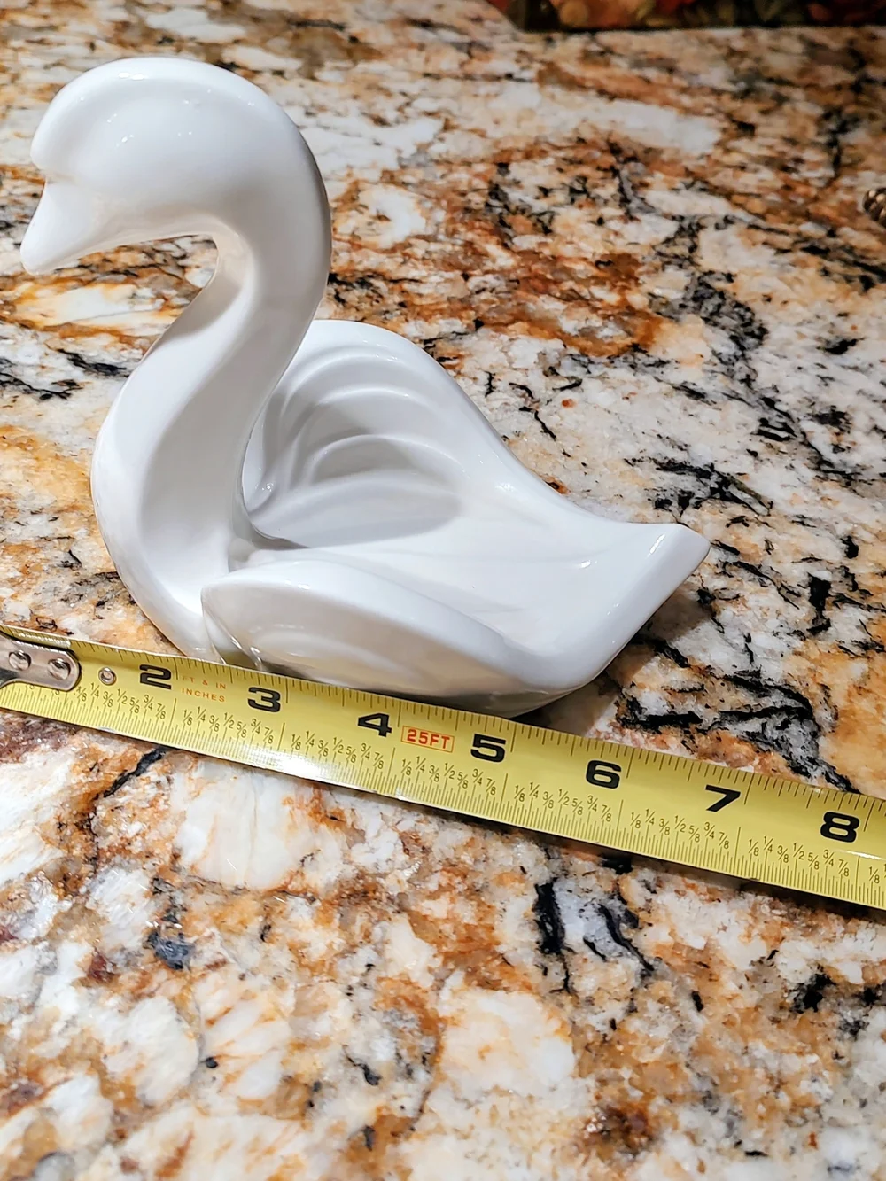 White Ceramic Swan Trinket Dish